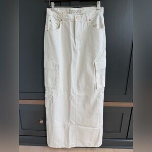 MOTHER SNACKS! The Fun Dip off white Cargo Skirt • 28